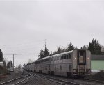 Amtrak Train # 11 heading away from me toward its next stop at Tacoma Station. Amtrak is looking into replacement cars for the long distance network.